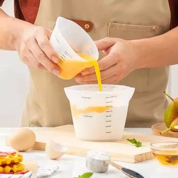 Силиконовые мерные стаканы для выпечки с весами, устойчивые к высоким температурам, кухонные мерные стаканы для выпечки своими руками 250ml/8oz