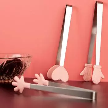 Силиконовые мини-щипцы, нескользящие, маленькие щипцы для еды, для подачи кубиков льда, фруктов, сахара, закусок, зажим для кубиков льда, кухонные принадлежности, аксессуары