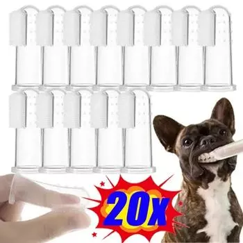 Силиконовые мягкие напальчники для домашних животных, зубные щетки, щетка для собак, средство для ухода за зубами от неприятного запаха изо рта, скраб для чистки зубов у кошек, силикагель, товары для животных 1pcs Bare outfit