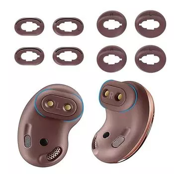 Силиконовые накладки для наушников 4 пары-для Samsung Galaxy Buds Live 2 пары большие +2 пары маленькие коричневые