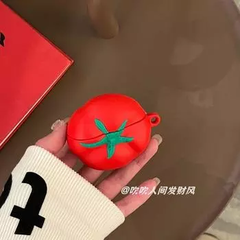 Силиконовые накладки для наушников Подходят для Airpods 3-го поколения Защитный чехол для Airpods 1/2-го поколения Защитный чехол для Airpods 2-го поколения Чехол для наушников Apple Apple AirPods 4 [Artificial Cute_Tomato] Send Ring