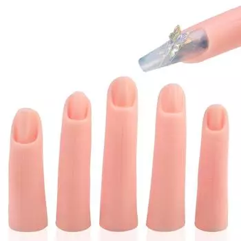 Силиконовые накладные пальцы для практики с магнитом, накладные тренировочные пальцы, тренировочные пальцы для дизайна ногтей для акриловых ногтей 1