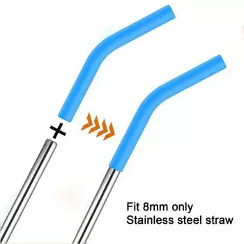 Силиконовые наконечники для соломинок, чехлы для металлических соломинок, многоразовые защитные чехлы для пищевых трубочек, гибкие красный