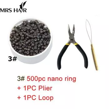 Силиконовые нано-кольца, 500 шт., бусины для волос, наборы микробусин, инструменты для наращивания волос дредов + плоскогубцы и петля, модный салон, парикмахер
