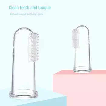 Силиконовые напальчники для зубных щеток для животных и детей Transparent телесный