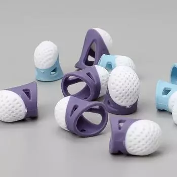 Силиконовые наперстки Защитные напальчники Противоскользящие напальчники Ручная вышивка крестиком Швейные инструменты DIY Бытовые швейные принадлежности 2PC синий