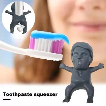 Силиконовые насадки на задницу для зубной пасты, забавный дозатор зубной пасты, креативная форма, без запаха, забавный внешний вид, чехол для зубной пасты, аксессуары для ванной комнаты серый