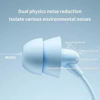Силиконовые наушники-вкладыши для сна для сна, боковые наушники для сна, компьютер TYPE-C синий