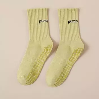 Силиконовые нескользящие носки для йоги, детские гольфы, очищенный хлопок, влагоотводящие и дезодорирующие, носки для пилатеса и спорта, осенне-зимние домашние носки Green