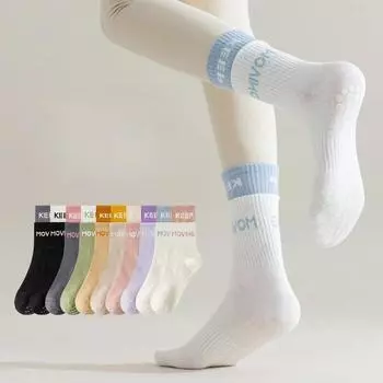 Силиконовые нескользящие носки для йоги, женские хлопковые дышащие спортивные носки для тренажерного зала, фитнеса и танцев, женские домашние носки для пилатеса, носки One size