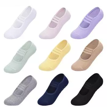 Силиконовые нескользящие носки для йоги, женские профессиональные носки для пилатеса, носки с открытой спиной, дышащие хлопковые носки для занятий фитнесом и танцами в помещении чёрный