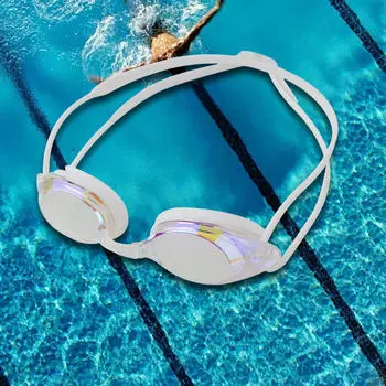 Силиконовые очки для плавания, противотуманные очки для мужчин, женщин, взрослых розовый