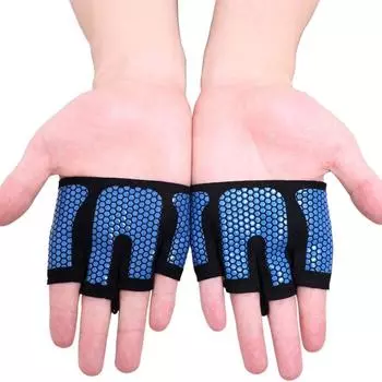 Силиконовые перчатки с половиной пальцев, противоскользящие перчатки для фитнеса, спортивные перчатки для тренировок, защита ладоней унисекс L чёрный