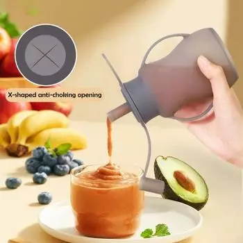 Силиконовые пищевые пакеты Yousheng для малышей, пакет для фруктового пюре, многоразовые пищевые пакеты, не содержащие бисфенол-А, домашний пакет для хранения пюре с трубочками-ручками розовый