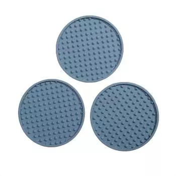 Силиконовые подставки для напитков, набор из 3 подставок с держателем для защиты столешницы для любого типа стола One Size синий