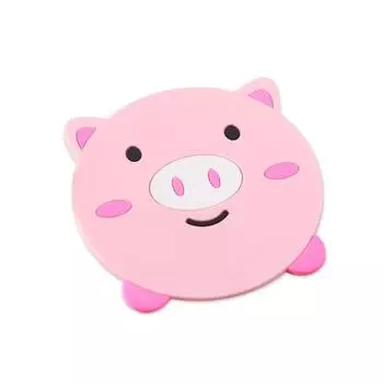 Силиконовые подставки для журнального столика с изображением животных в мультяшном стиле, коврики для чашек, подставки, кухонные аксессуары pig розовый