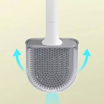 Силиконовые полезные вещи для кухонных гаджетов Щетка для унитаза Чистящие средства Плоская мыльница Гибкие принадлежности для ванной комнаты Настенный унитаз L чёрный