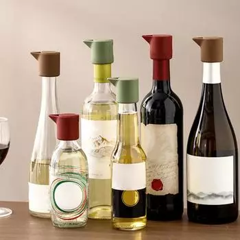 Силиконовые пробки для винных бутылок, многоразовые вакуумные пробки для сохранения свежести вина, универсальные пробки для шампанского и газированной воды красный