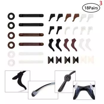 Силиконовые противоскользящие крючки для ушей для очков, фиксаторы, подушечки для носа для очков 3(18Pairs)