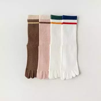 Силиконовые противоскользящие носки для йоги с пятью пальцами, женские модные носки для пилатеса с раздельным носком, модные универсальные спортивные носки с принтом мультяшного кота белый