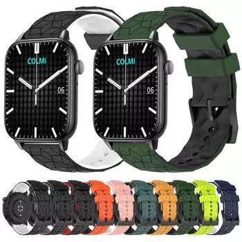 Силиконовые ремешки 20 мм для COLMI C61 C60 V23, сменный ремешок для умных часов COLMI P28 P8 Plus P8 Pro, браслет Strap width 20mm