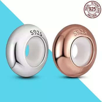 Силиконовые резиновые заглушки, бусины, серебряные 925 пробы, спейсеры, подвески, подходят для оригинального браслета-цепочки, своими руками для изготовления ювелирных изделий