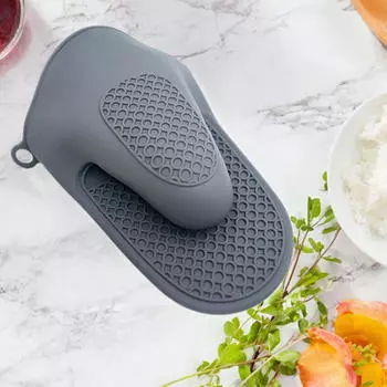 Силиконовые рукавицы для духовки, кухонные рукавицы, противоскользящие термостойкие держатели для кастрюль, прихватки для синий