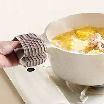 Силиконовые рукавицы для выпечки Перчатки для микроволновой печи Изоляция Антипригарные противоскользящие ручки Зажимы для мисок и кастрюль Гаджеты Кухонные инструменты для выпечки зелёный