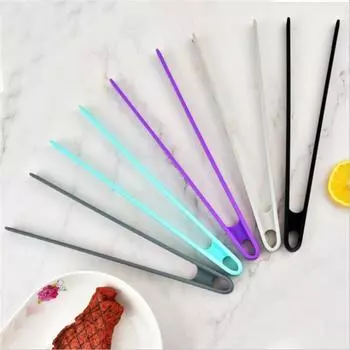 Силиконовые щипцы для гриля с антипригарным покрытием, жаропрочный зажим для хлеба, устойчивый к жарке на гриле, зажим для сервировки, захват с длинной ручкой, жаропрочный зажим для еды