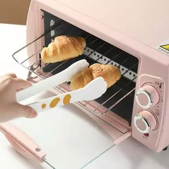 Силиконовые щипцы для приготовления пищи, зажим для еды с нескользящей ручкой, термостойкие многоразовые щипцы в форме кошачьей лапы, кухонные аксессуары M розовый