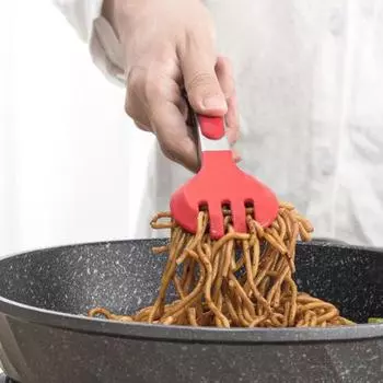Силиконовые щипцы из нержавеющей стали, устойчивые к царапинам, с подставкой, удобная термостойкая ручка, универсальный зажим для еды 9inch красный