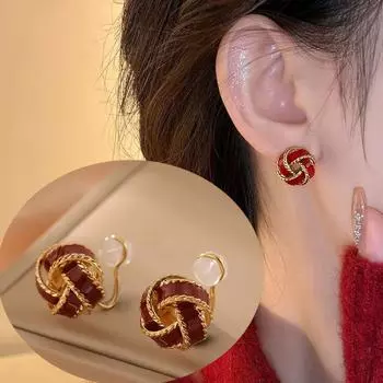 Силиконовые серьги-клипсы в стиле ретро без пирсинга для женщин, роскошные серьги на весну и лето