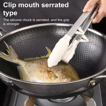 Силиконовые сервировочные щипцы для приготовления пищи, кухонные щипцы для гриля из нержавеющей стали с нескользящей ручкой, щипцы для барбекю для приготовления горячей пищи 9inch бежевый