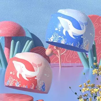 Силиконовые шапочки для плавания для мальчиков и девочек, милые шапочки для плавания с героями мультфильмов, удобная защита ушей, детская шапочка для плавания, аксессуары для бассейна розовый