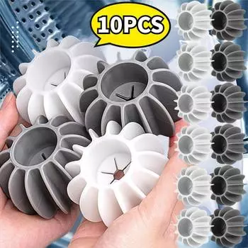 Силиконовые шарики для стирки одежды, 10 шт., для удаления пятен и предотвращения завязывания, чистящий шарик, многоразовые чистящие средства для удаления шерсти домашних животных, инструменты Gray 3.9*2 1PC