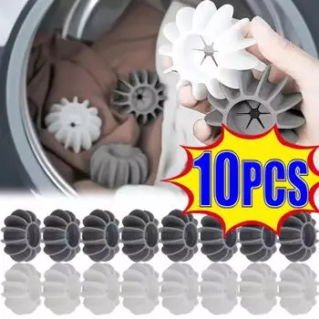 Силиконовые шарики для стирки, удаление пятен и предотвращение образования узелков на одежде, многоразовые чистящие шарики для удаления шерсти домашних животных, чистящие инструменты 1PC-white