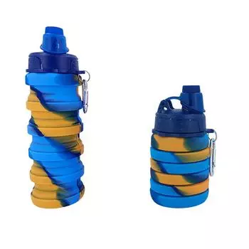 Силиконовые силиконовые дорожные бутылки Складная бутылка Спортивная бутылка для воды 500 мл