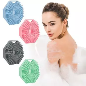Силиконовые скрубберы для тела, Скребки для тела для чувствительной кожи, Экологически чистые скраберы для душа для тела, Силиконовая щетка для тела для душа One Size розовый