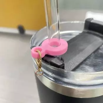 Силиконовые соломенные подвесные украшения с металлическим крючком Портативные подвески «сделай сам» для бутылок из соломы на 40 унций/30 унций для активного отдыха белый