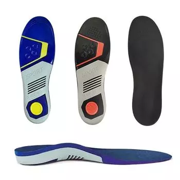 Силиконовые спортивные стельки, черно-красная амортизация, дышащие, впитывающие пот, трехцветная мягкая поддержка свода стопы, баскетбольные S чёрный
