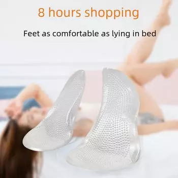 Силиконовые стельки для поддержки свода стопы при плоскостопии — облегчение боли и защита при ходьбе на высоких каблуках, 7-точечная поддержка свода стопы. Large size (41-45) прозрачный