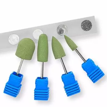 Силиконовые сверла для дизайна ногтей, профессиональные фрезы, зеленые инструменты для ногтей для электрической машины GJ01