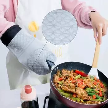 Силиконовые термостойкие перчатки, перчатки для приготовления барбекю, силиконовые кухонные варежки для микроволновой печи, перчатки для духовки, домашние термостойкие перчатки красный