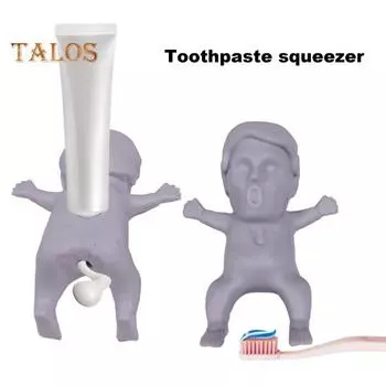 Силиконовые топперы для зубной пасты, забавный дозатор для зубной пасты, креативная форма, без запаха, забавный внешний вид, чехол для зубной пасты, ванная комната серый