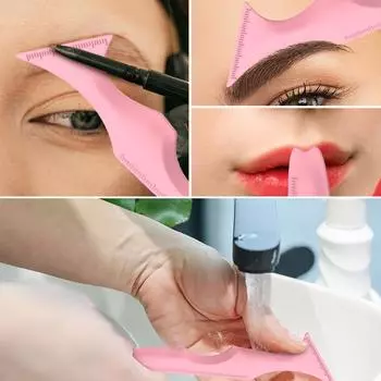 Силиконовые трафареты для подводки глаз 5 в 1 для подводки для глаз с крылатым кончиком, многоразовая подводка для глаз, тени для бровей синий