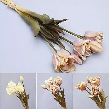 Силиконовые тюльпаны, цветы, подарки на день Святого Валентина, искусственные коричневый