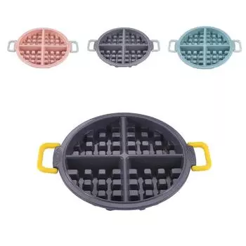 Силиконовые вафельные кастрюли для кексов, литой термостойкий противень для выпечки вафель для шоколадной печи розовый/зелёный