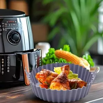 Силиконовые вкладыши для фритюрницы, противень для выпечки, многоразовый, пищевой серый