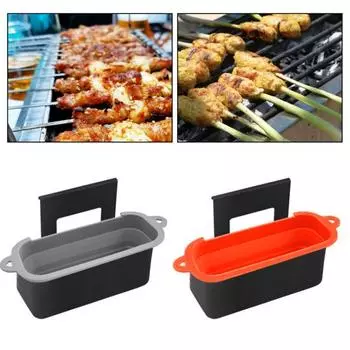 Силиконовые вкладыши для смазки для гриля Предотвращают накопление жира Многоразовый поднос для смазки гриля Прочный чёрный