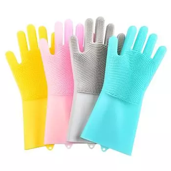 Силиконовые волшебные перчатки, кухонные перчатки для мытья посуды, перчатки для уборки дома, силиконовые перчатки